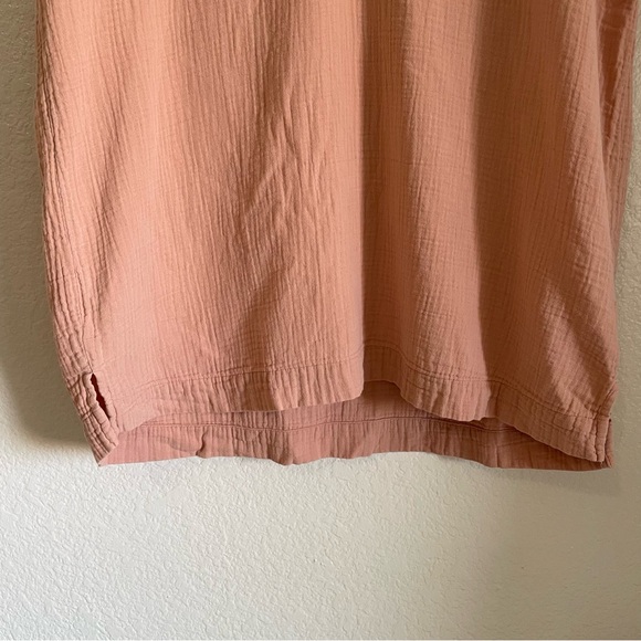 Madewell Cotton Gauze Tunic Dress Coverup Antique Coral Peach Size Small Loose - Picture 4 of 9